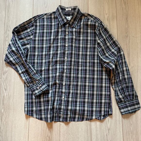 Peter Millar Mens Large Plaid Button-Down Shirt - Picture 1 of 9